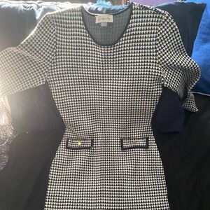 Houndstooth Black and White Dress